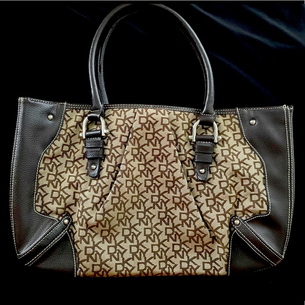 Authentic Dkny Monogram Pattern Purse - image 1